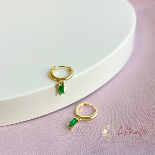 Alicia HOOPS Emerald Crystal Earrings
