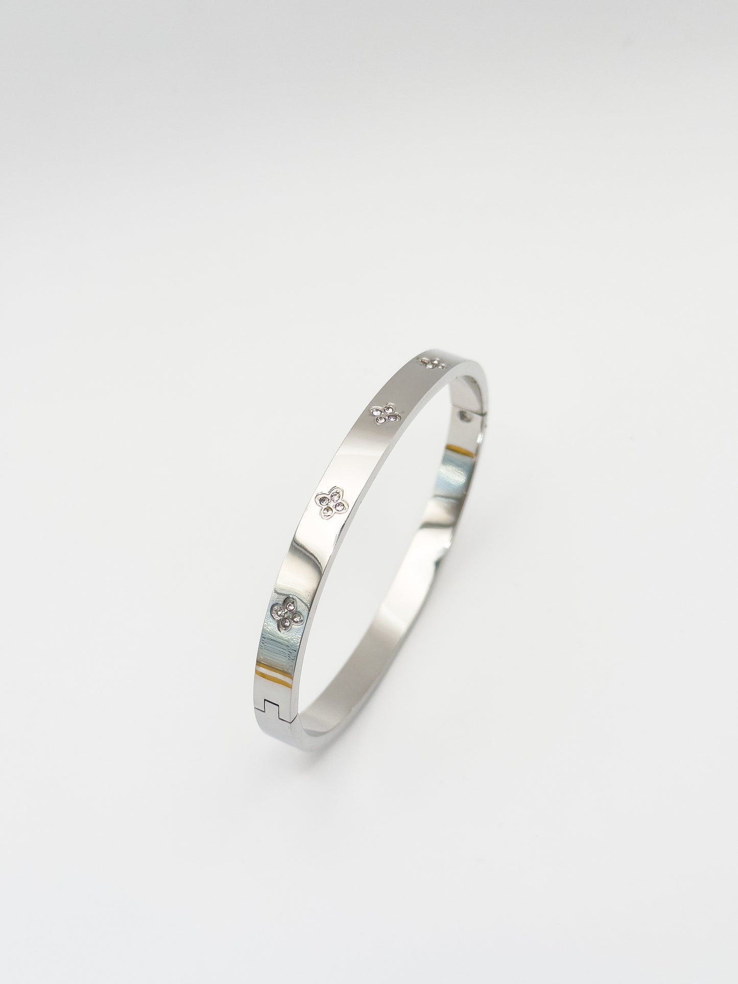 Oro Premium Fleur Gold Silver Bangle