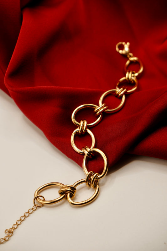 Cuban Orbit Gold Link Bracelet