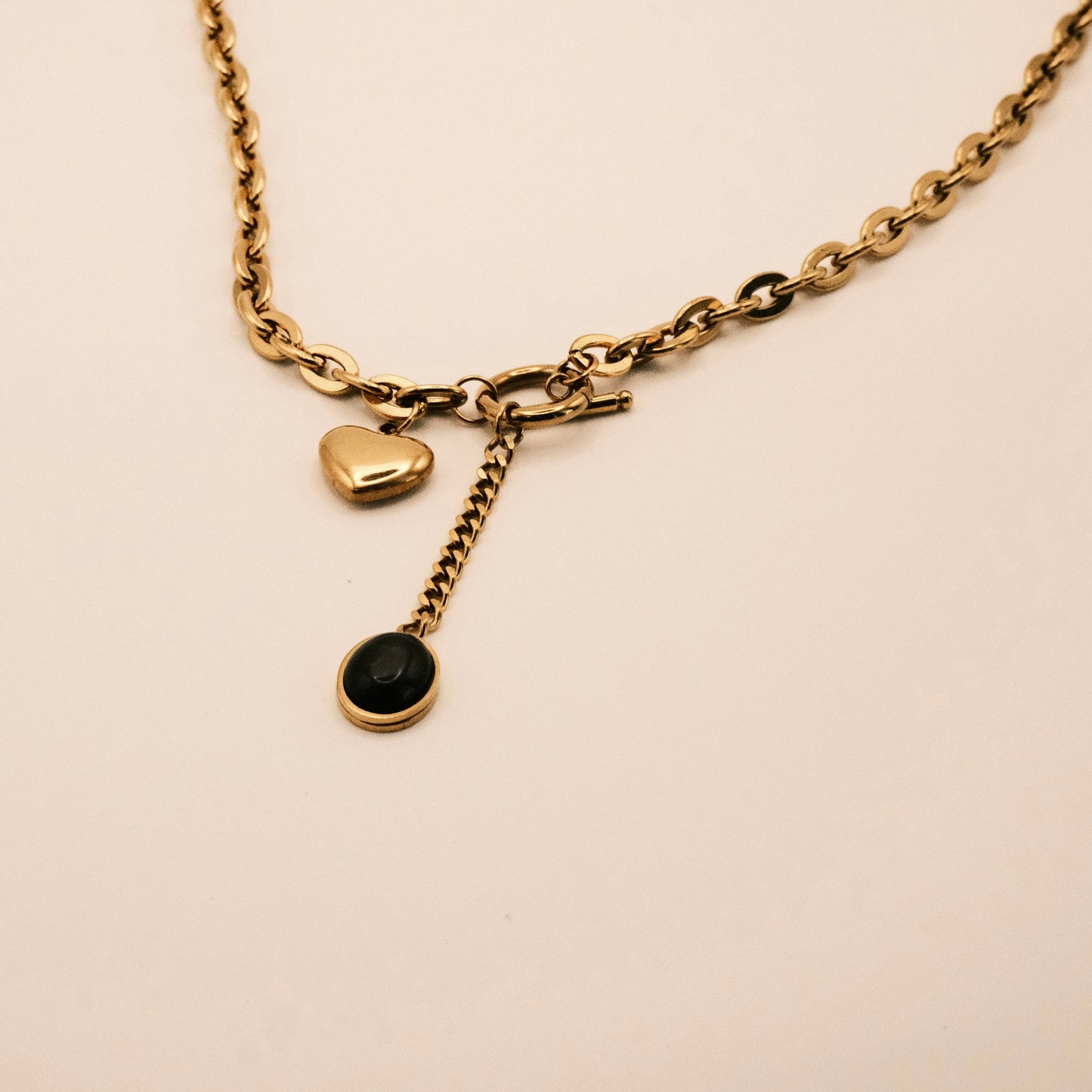 Aura Opal Heart Chain Necklace