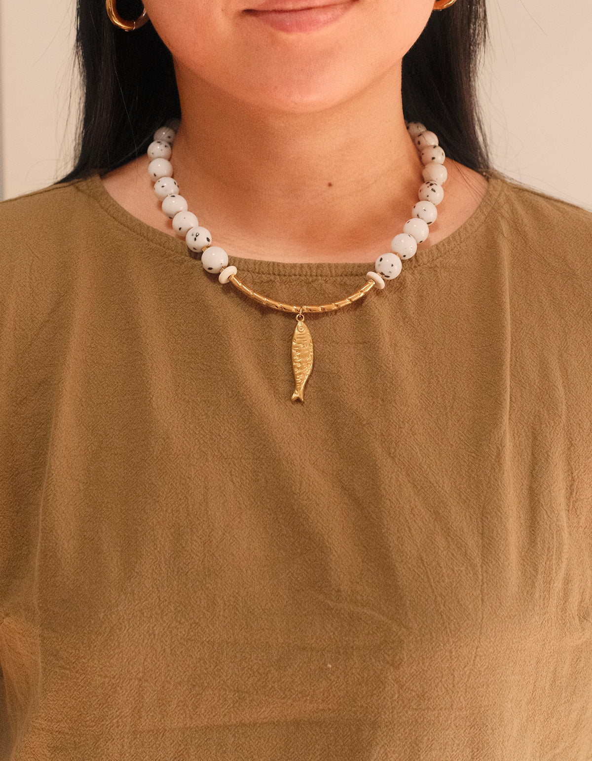 Polca Marina Necklace (Natural Stone)