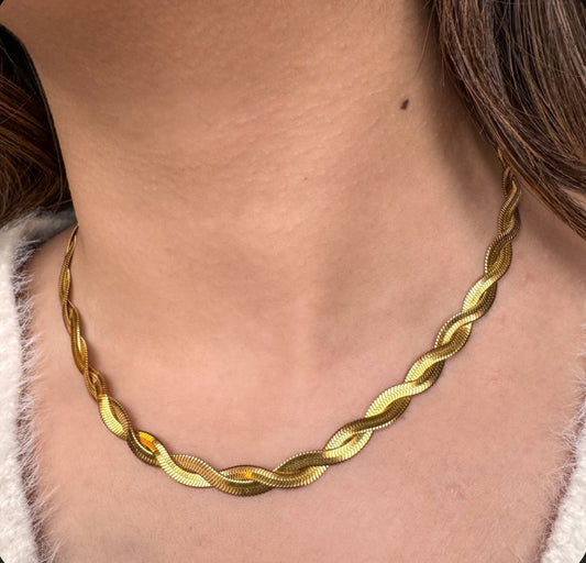 Aura Snake Braided Necklace