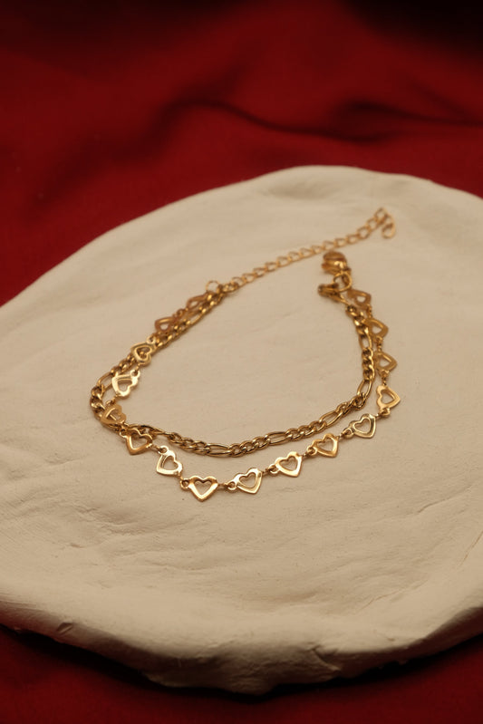 Heartline Cuban Gold Bracelet