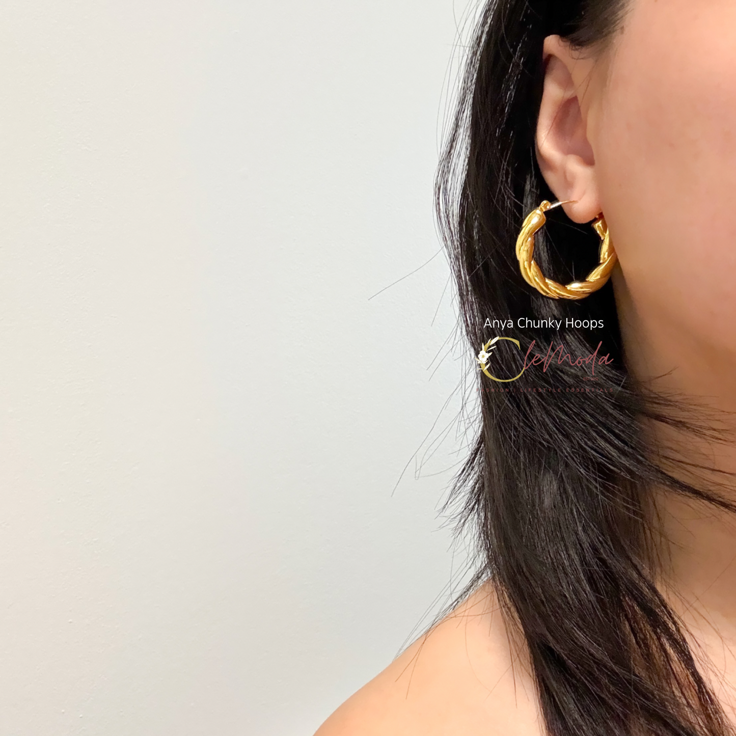 Anya Chunky Twisted Hoop Earrings
