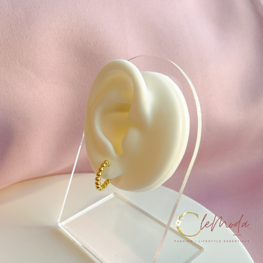 Alicia HOOPS Semi-Circle Dotted Earrings