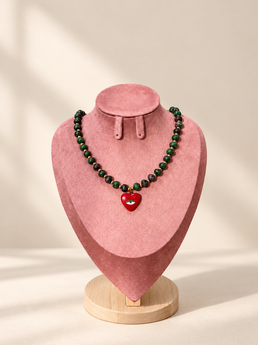 Love Me Not Necklace (Ruby Zoisite)