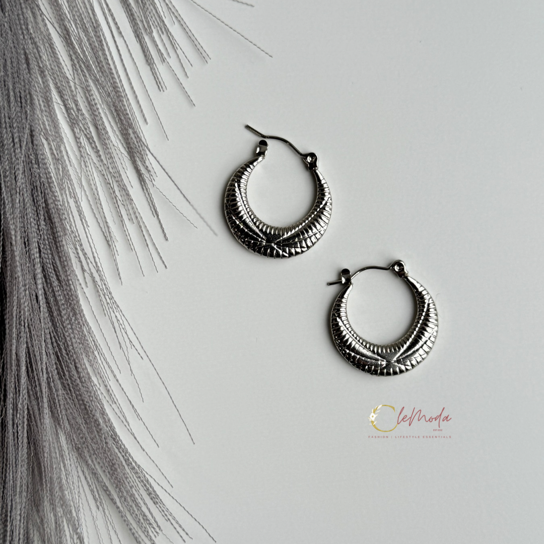 Anya Silver Medium Hoops Earrings