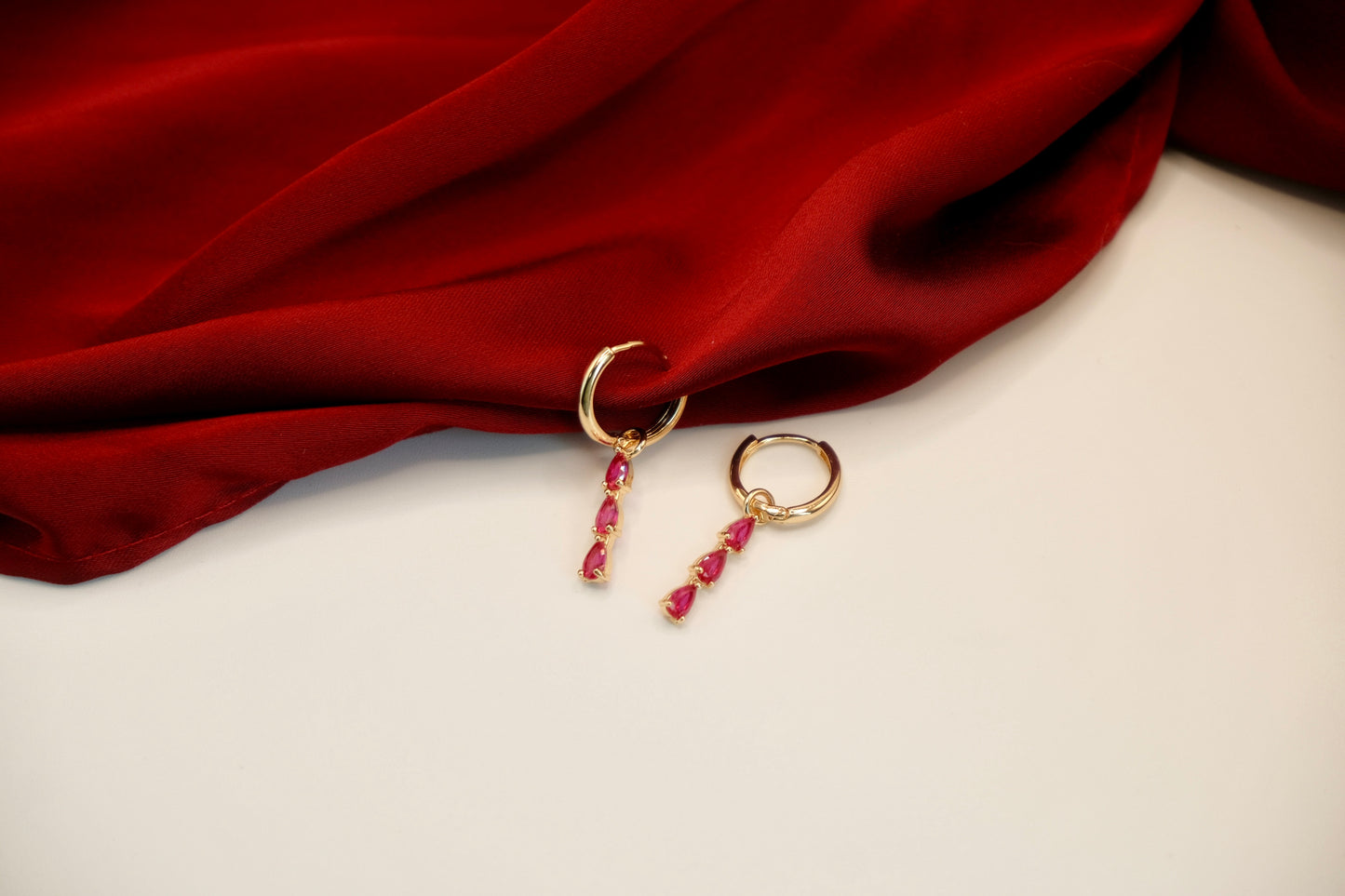 Alicia Hoops 2-way Drop Pink Earrings