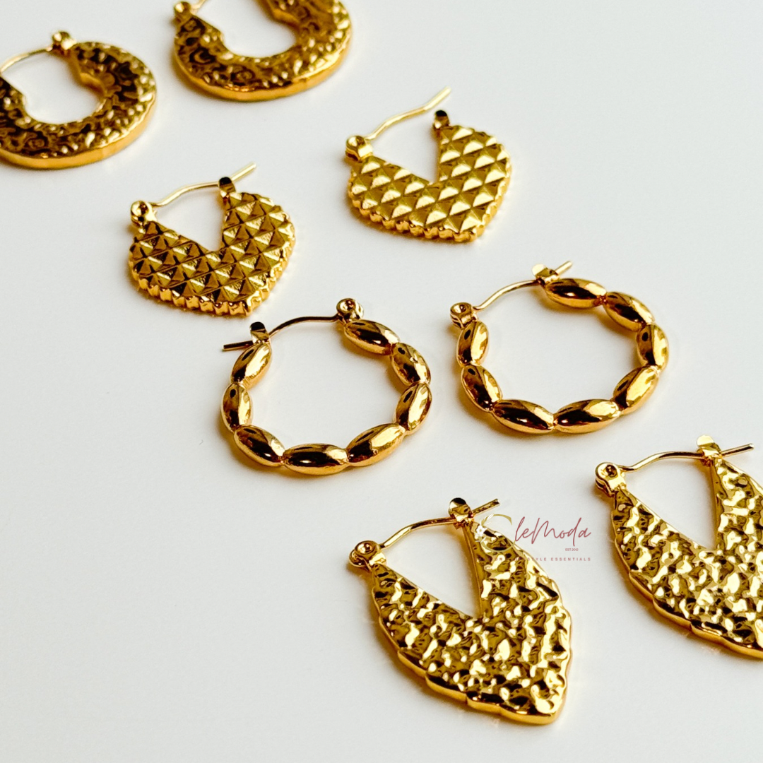 Anya Gold Medium Hoops Earrings