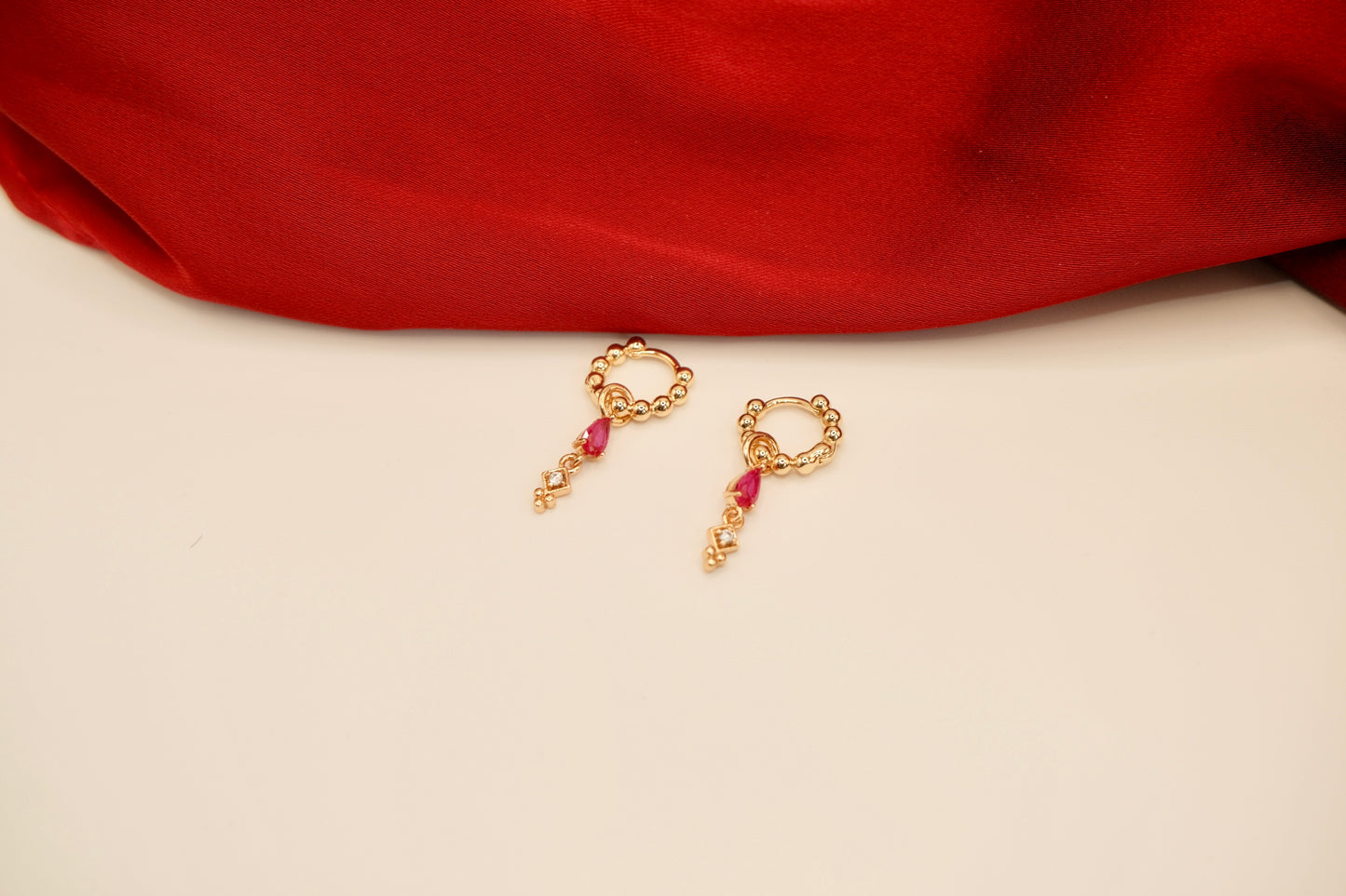 Alicia Hoops 2-way Drop Pink Earrings