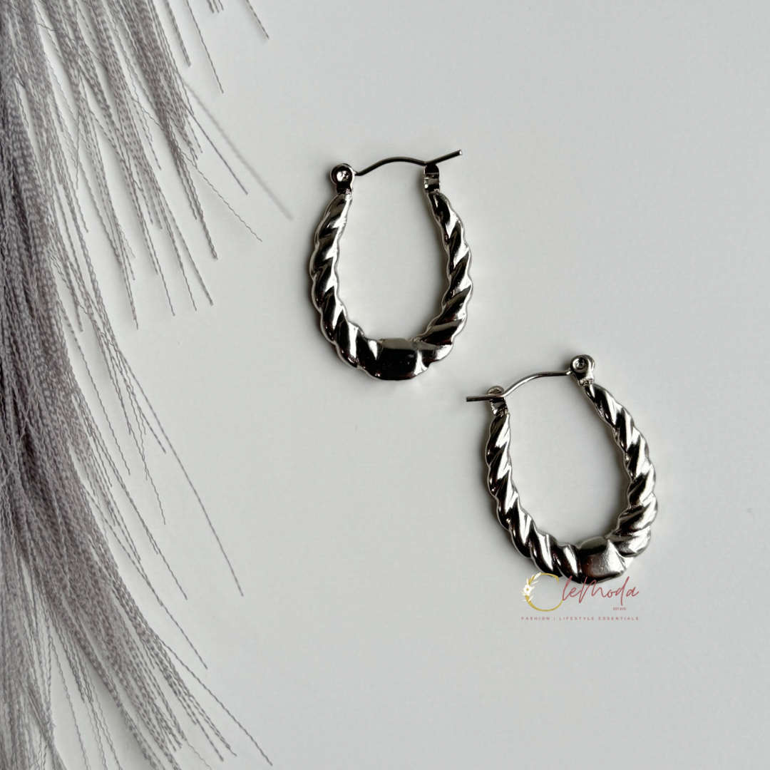 Anya Silver Medium Hoops Earrings