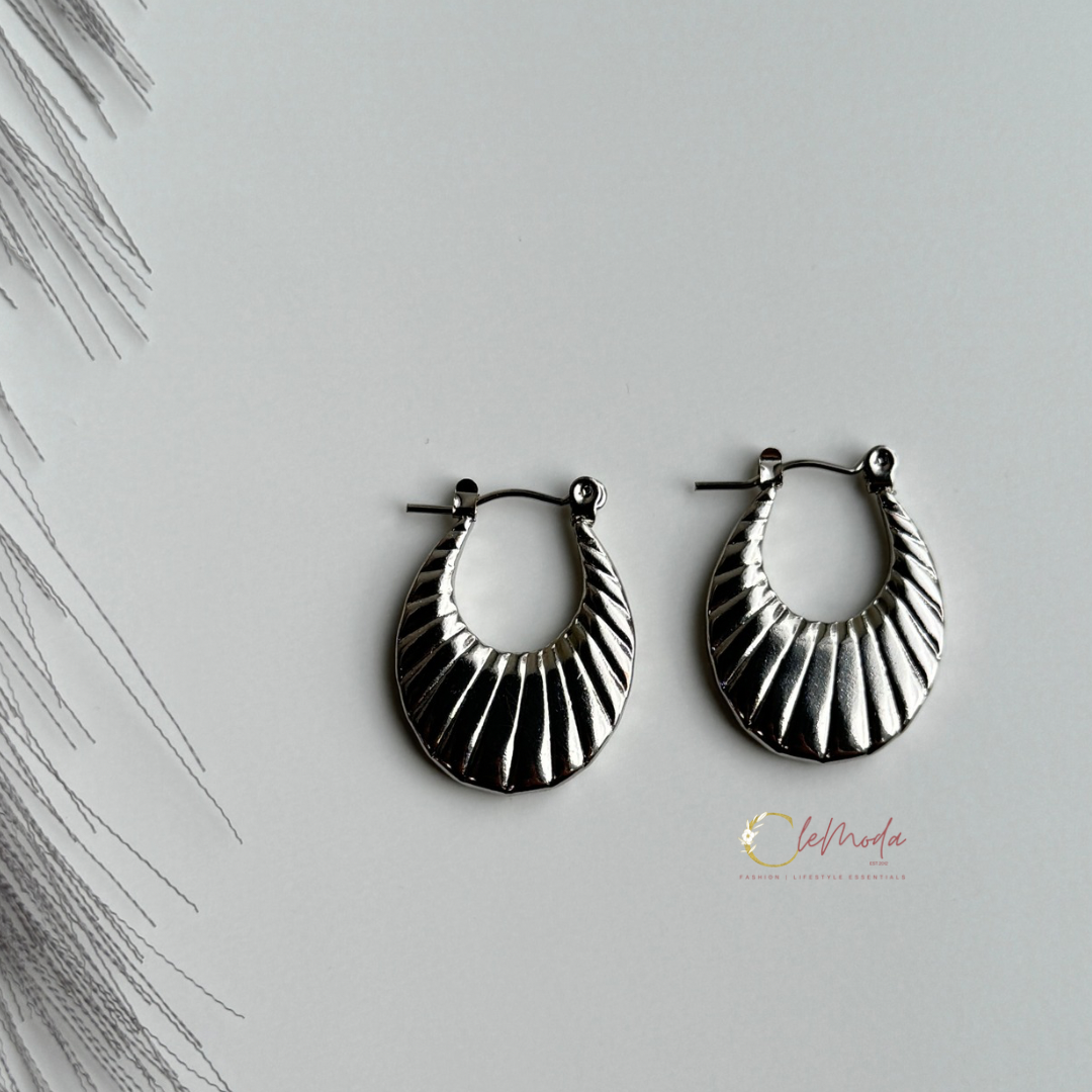 Anya Silver Medium Hoops Earrings
