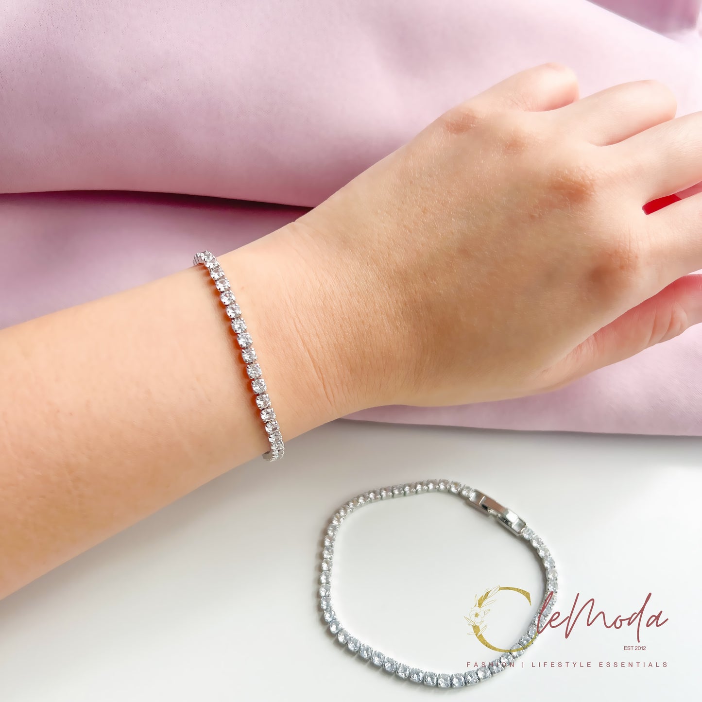 Felicity Silver Tennis Bracelet