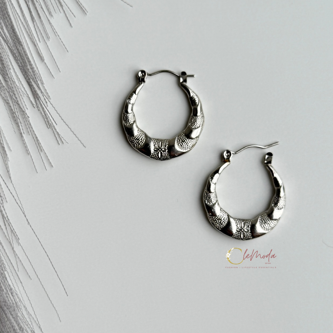 Anya Silver Medium Hoops Earrings