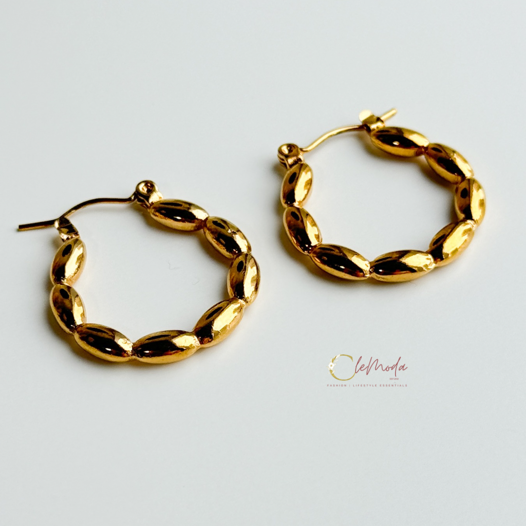 Anya Gold Medium Hoops Earrings