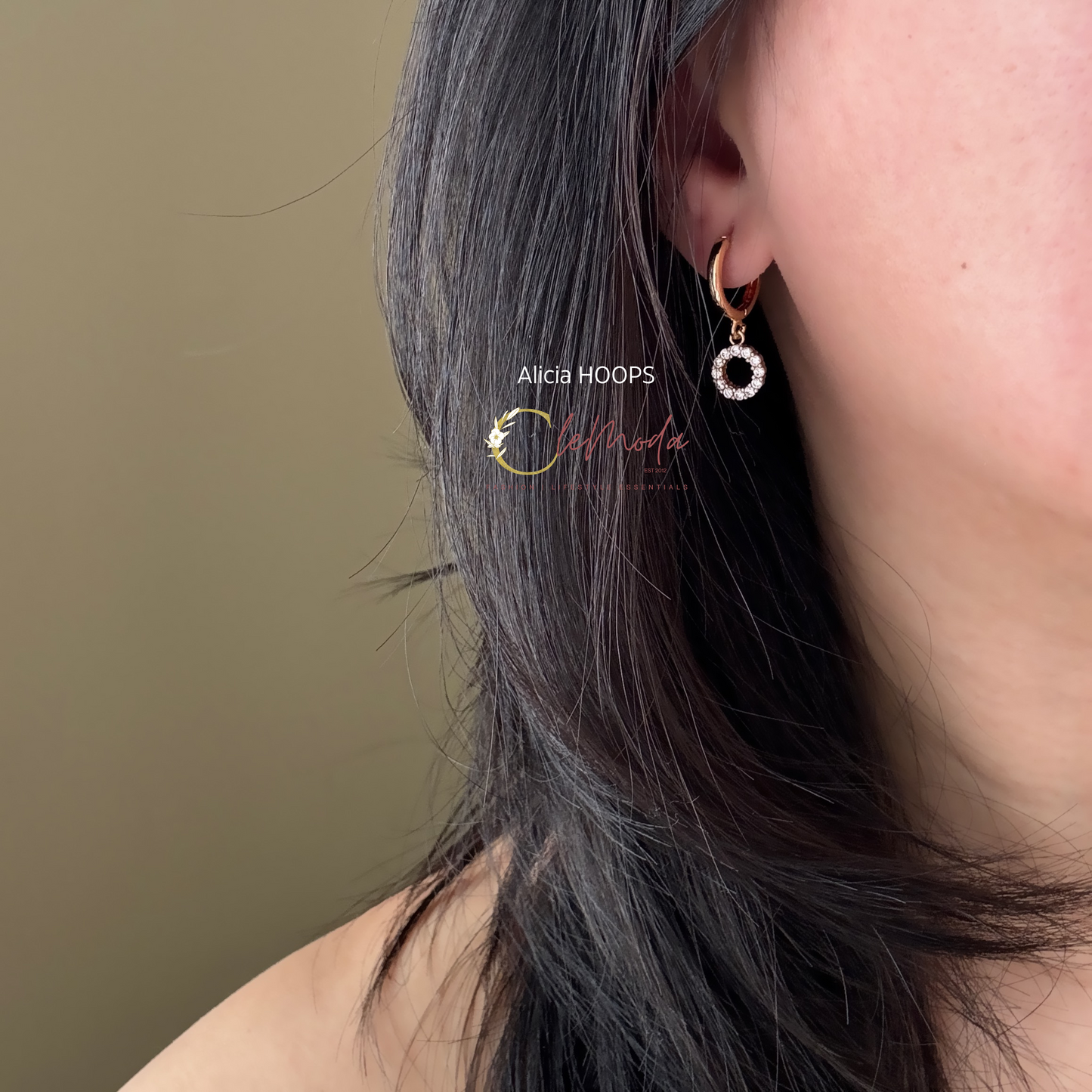 Alicia HOOPS Round Zircon Stud Earrings