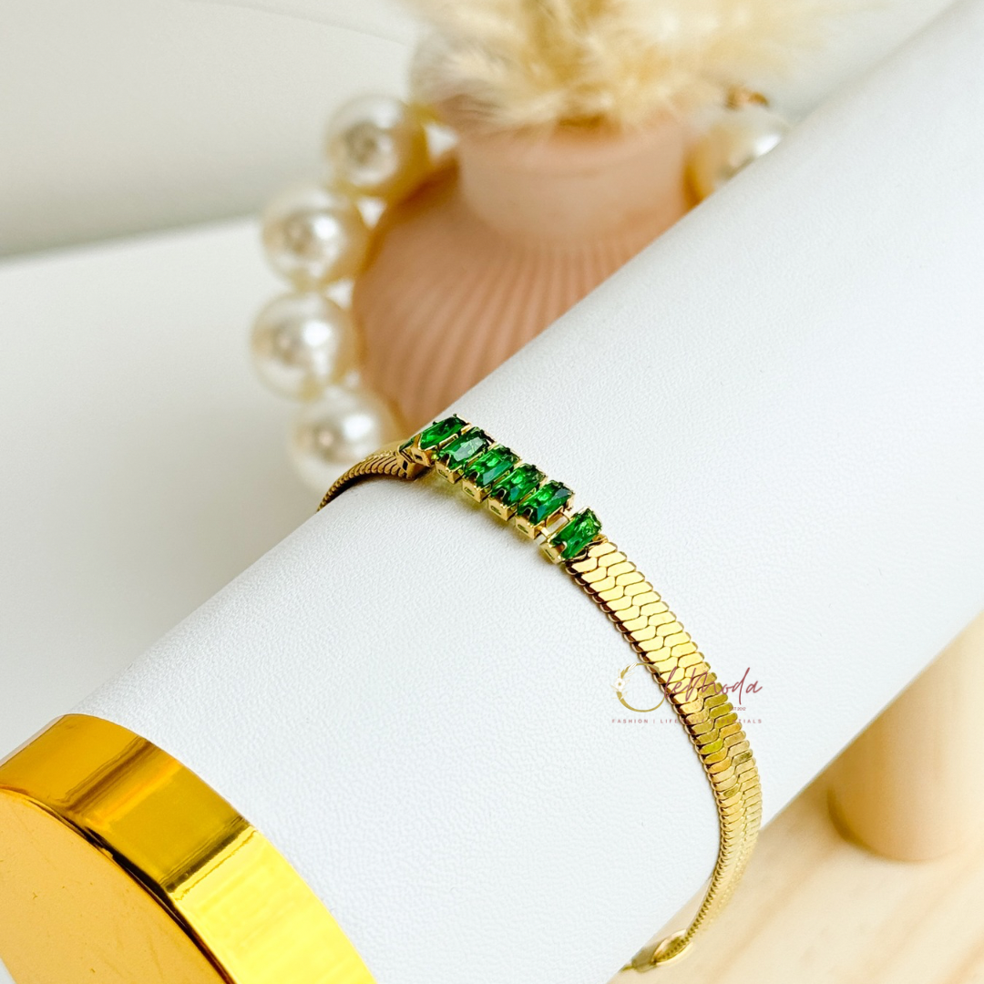 Felicity Emerald Snake Bracelet