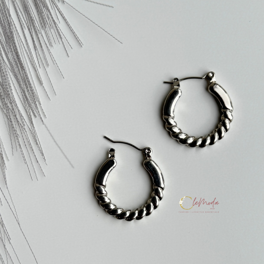Anya Silver Medium Hoops Earrings