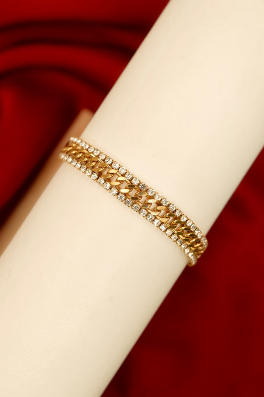 Duo Tennis Link Gold Bracelet