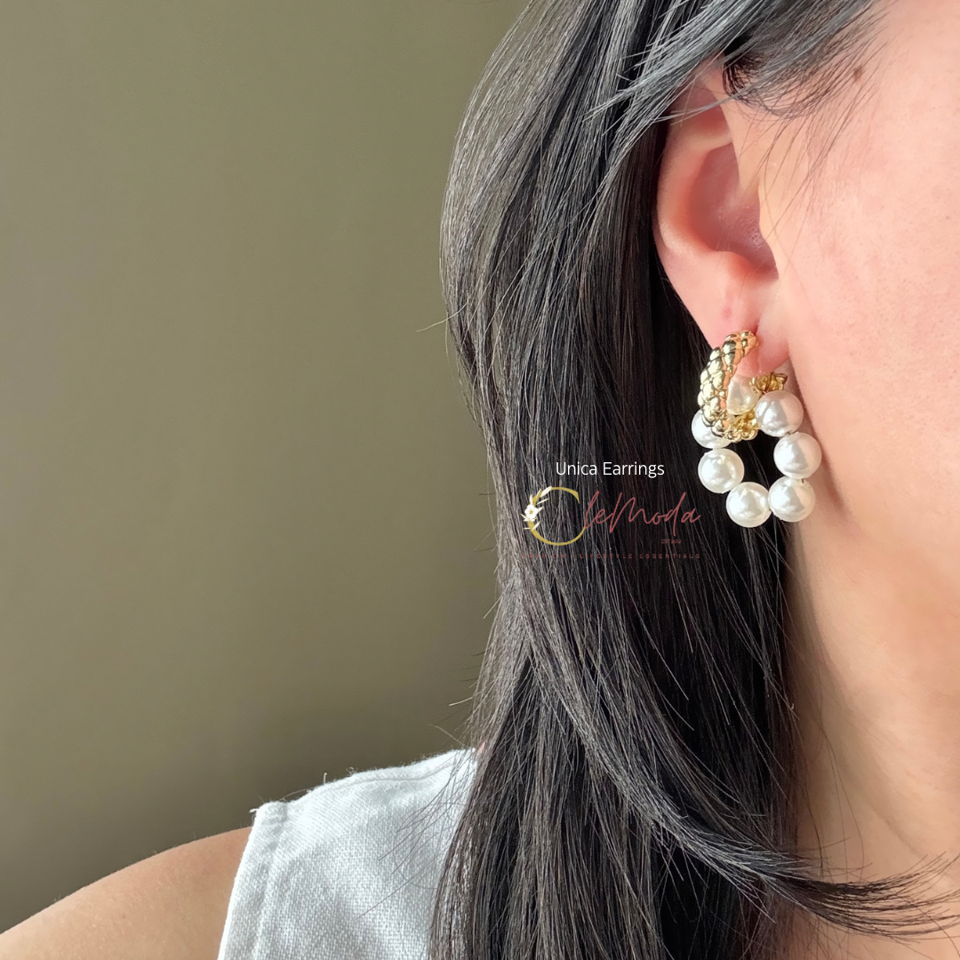 Unica Pearl Hoop Earrings