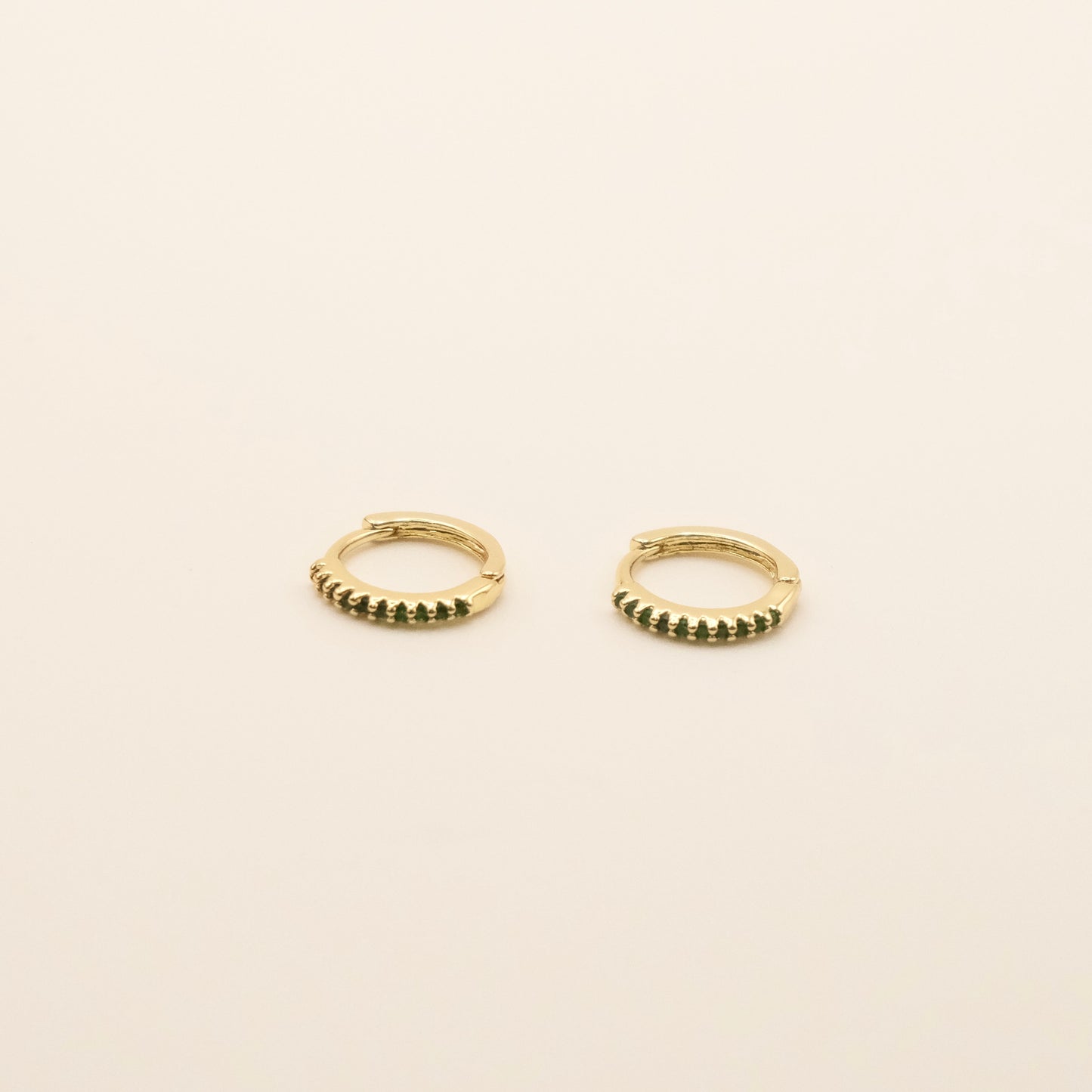 Alicia HOOPS Mini Green Huggies Earrings