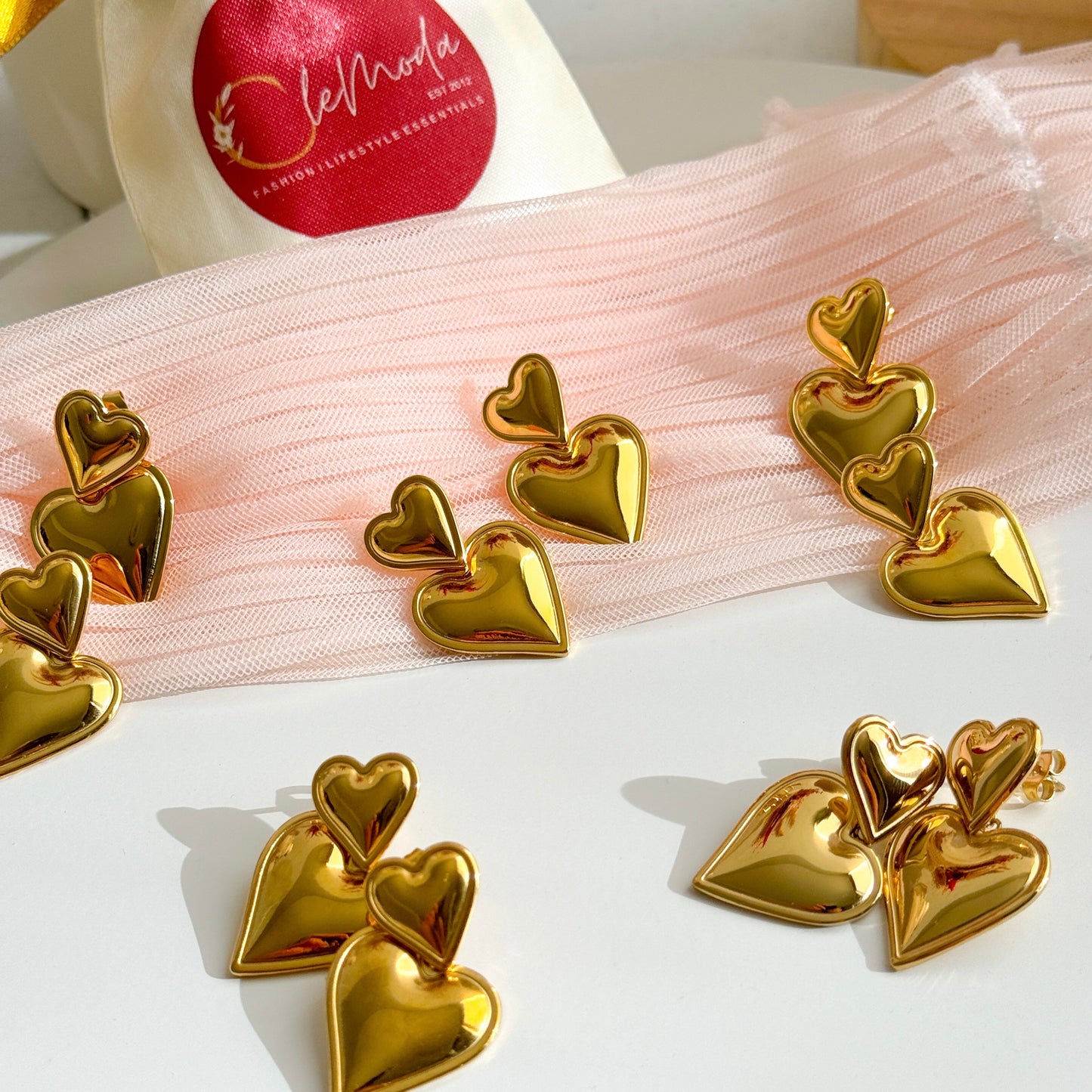 Anya Amour Heart Drop Earrings