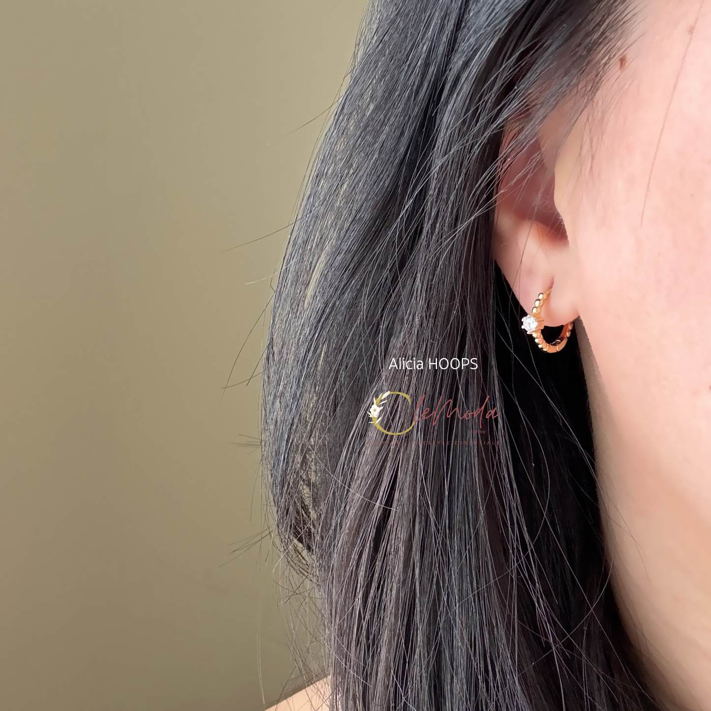 Alicia HOOPS Single Crystal Earrings