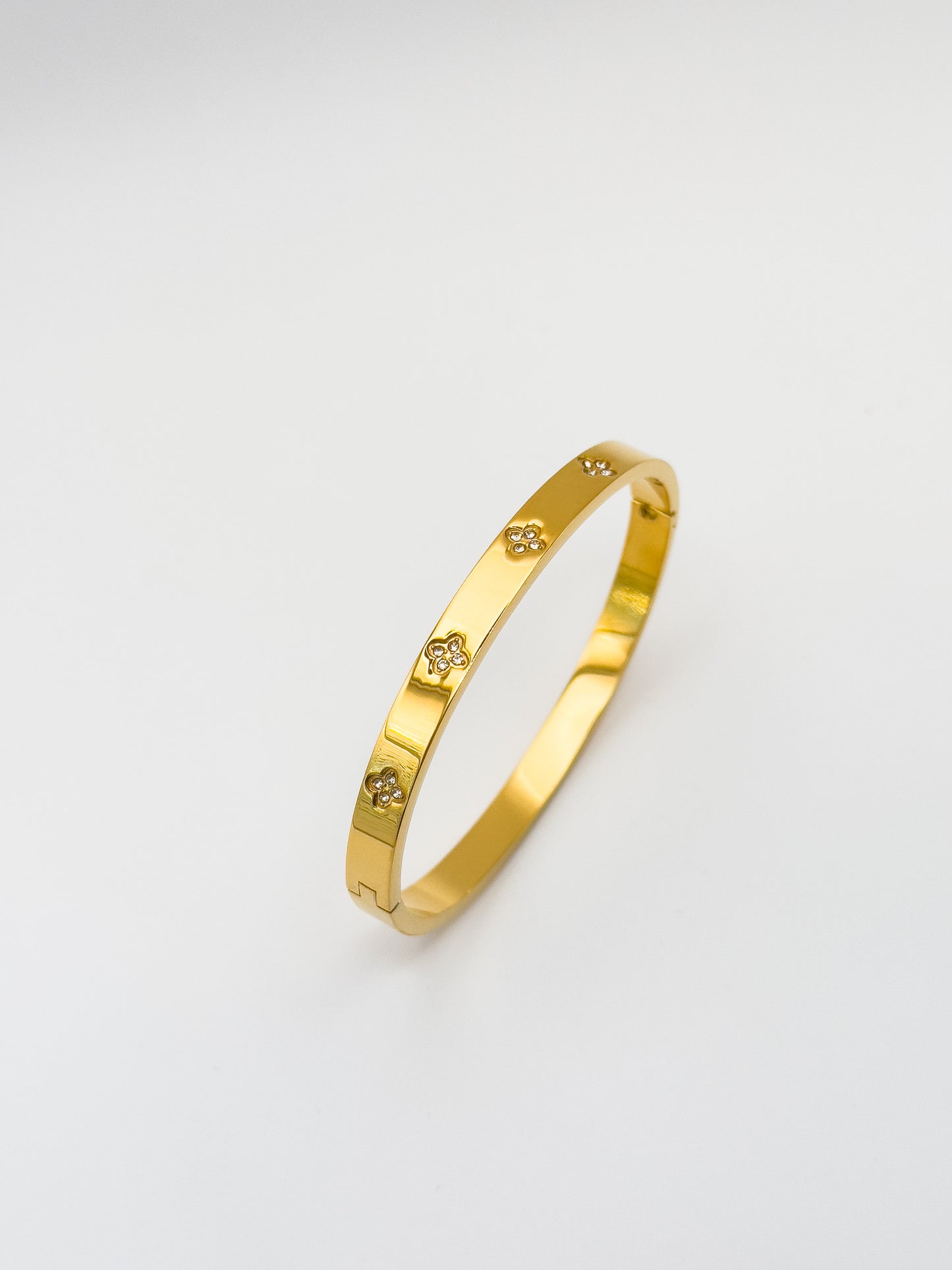 Oro Premium Fleur Gold Silver Bangle