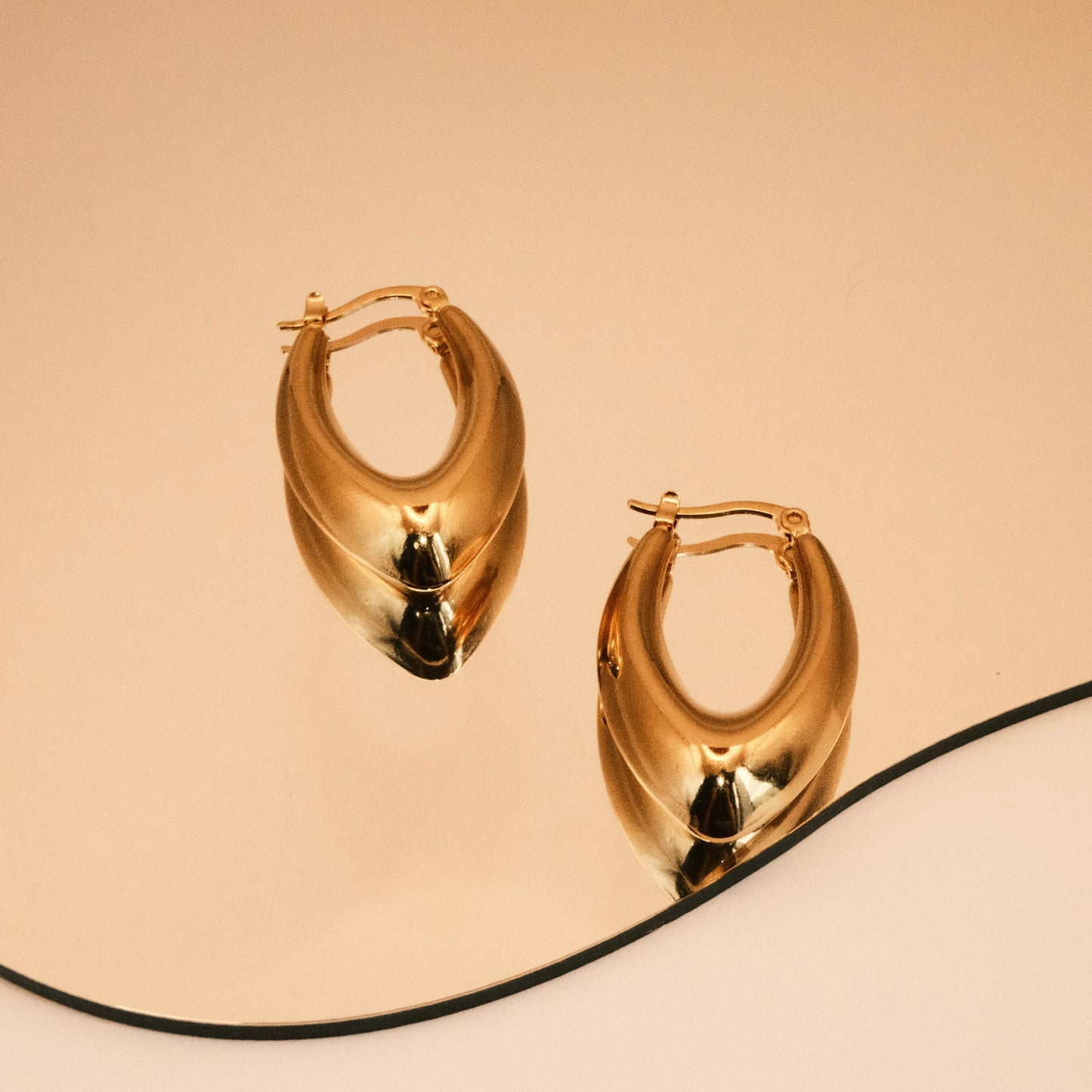 Anya Chunky Long V Hoop Earrings