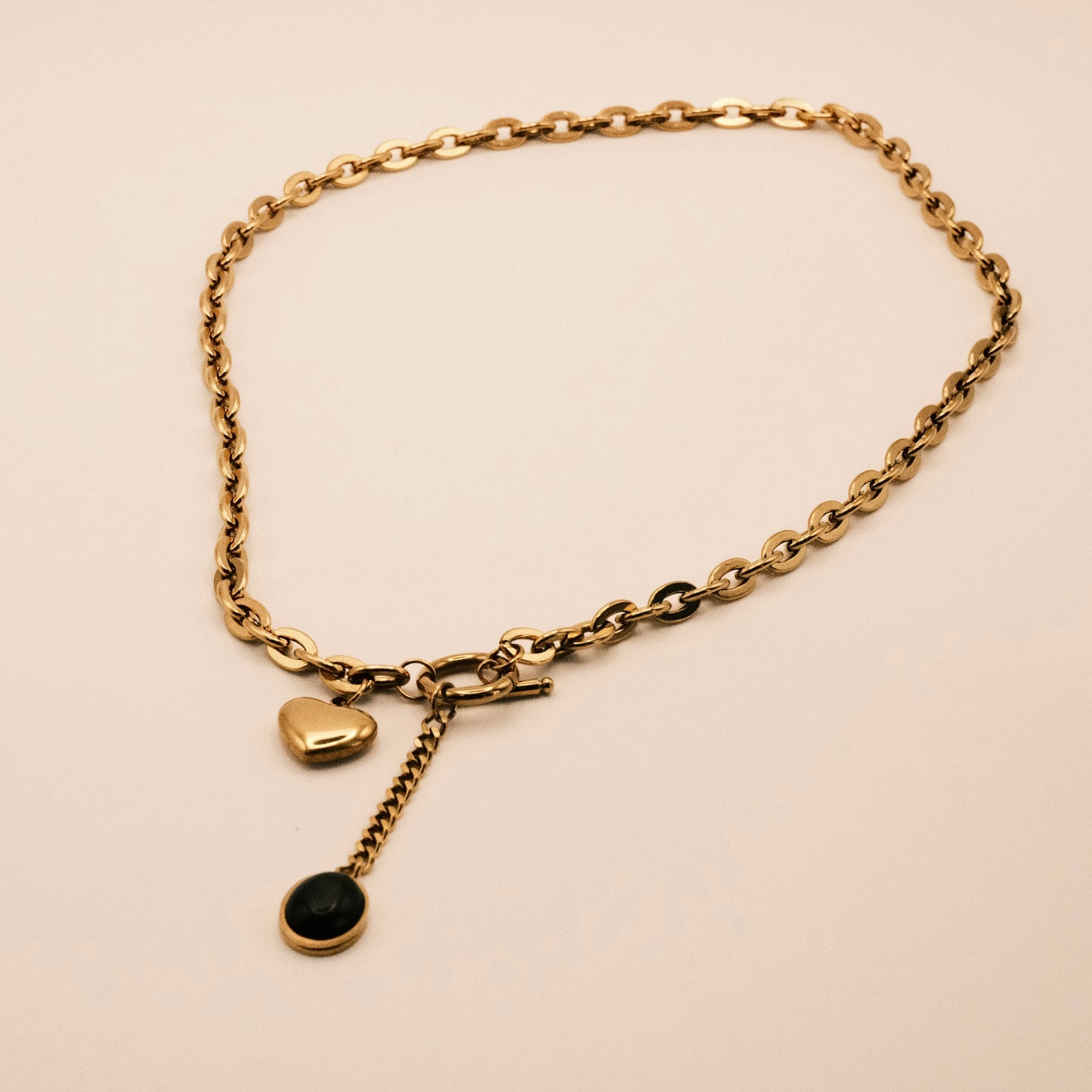 Aura Opal Heart Chain Necklace