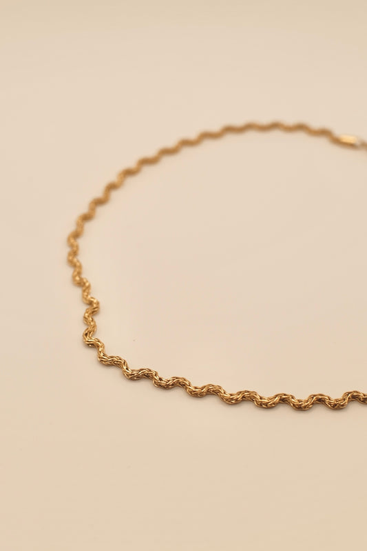 Ripple Chain Gold Necklace