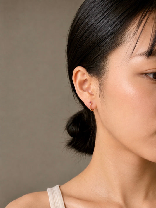 Alicia Hoops Pink Crystal Earrings