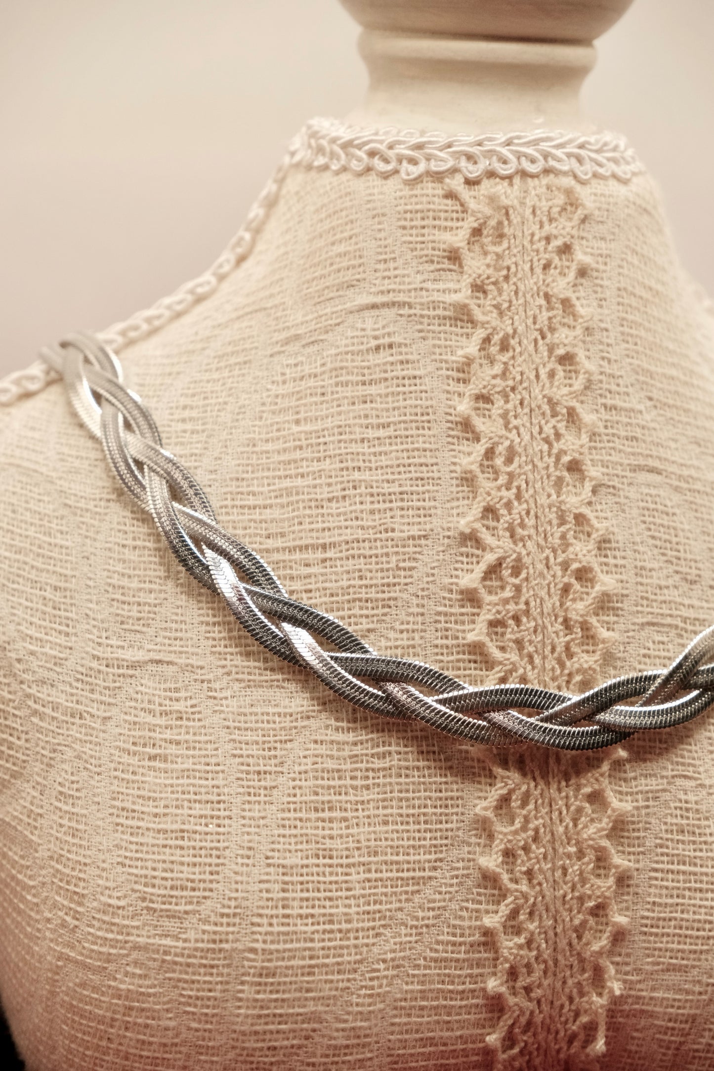 Aura Braided Silver Necklace