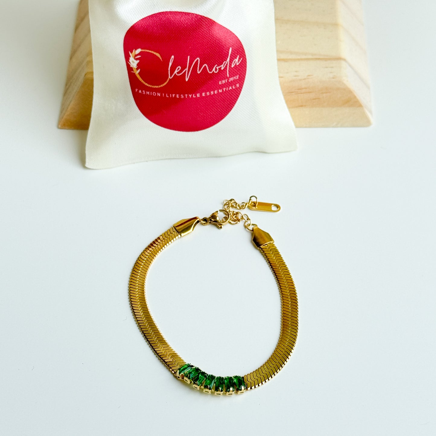 Felicity Emerald Snake Bracelet