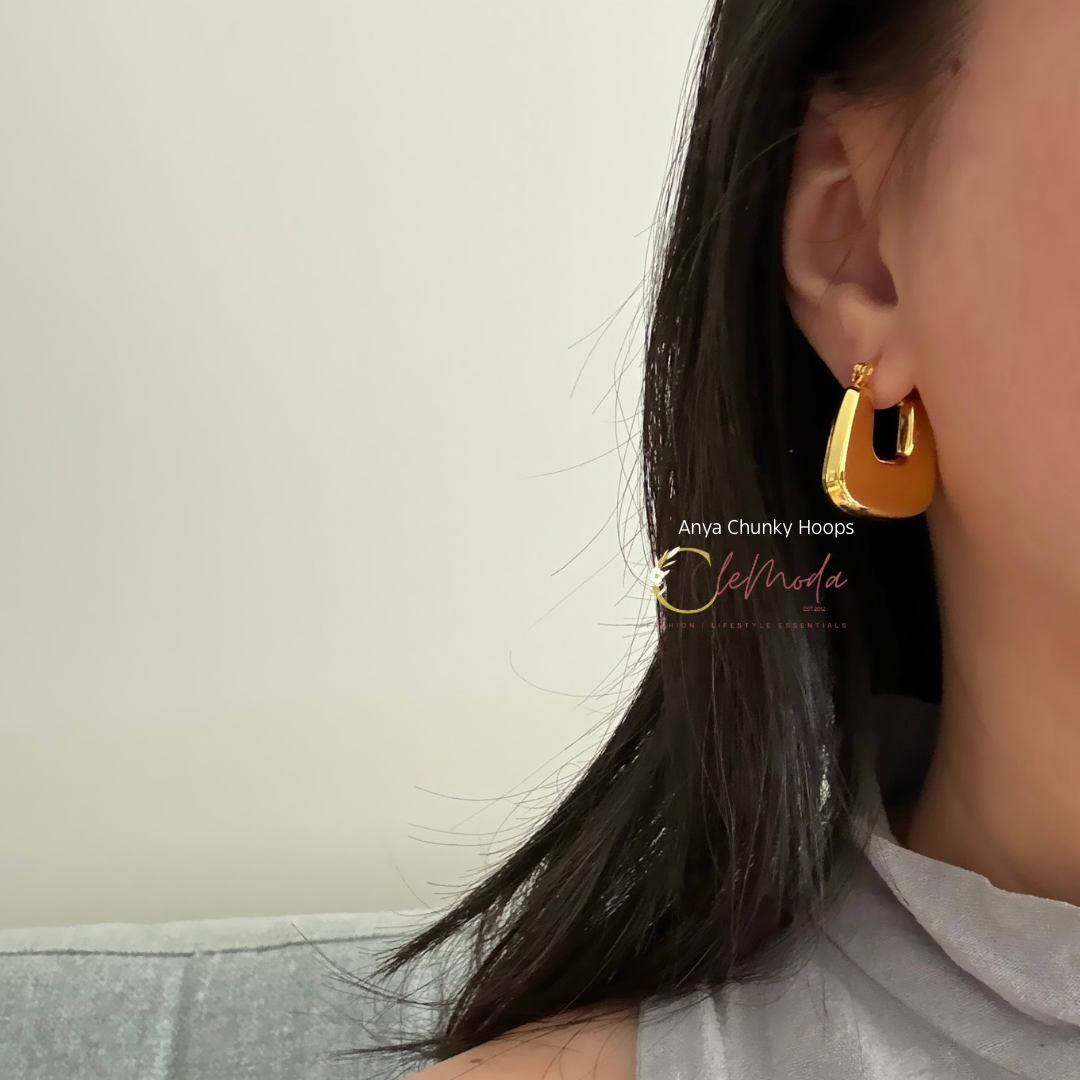 Anya Chunky U Flat Hoop Earrings