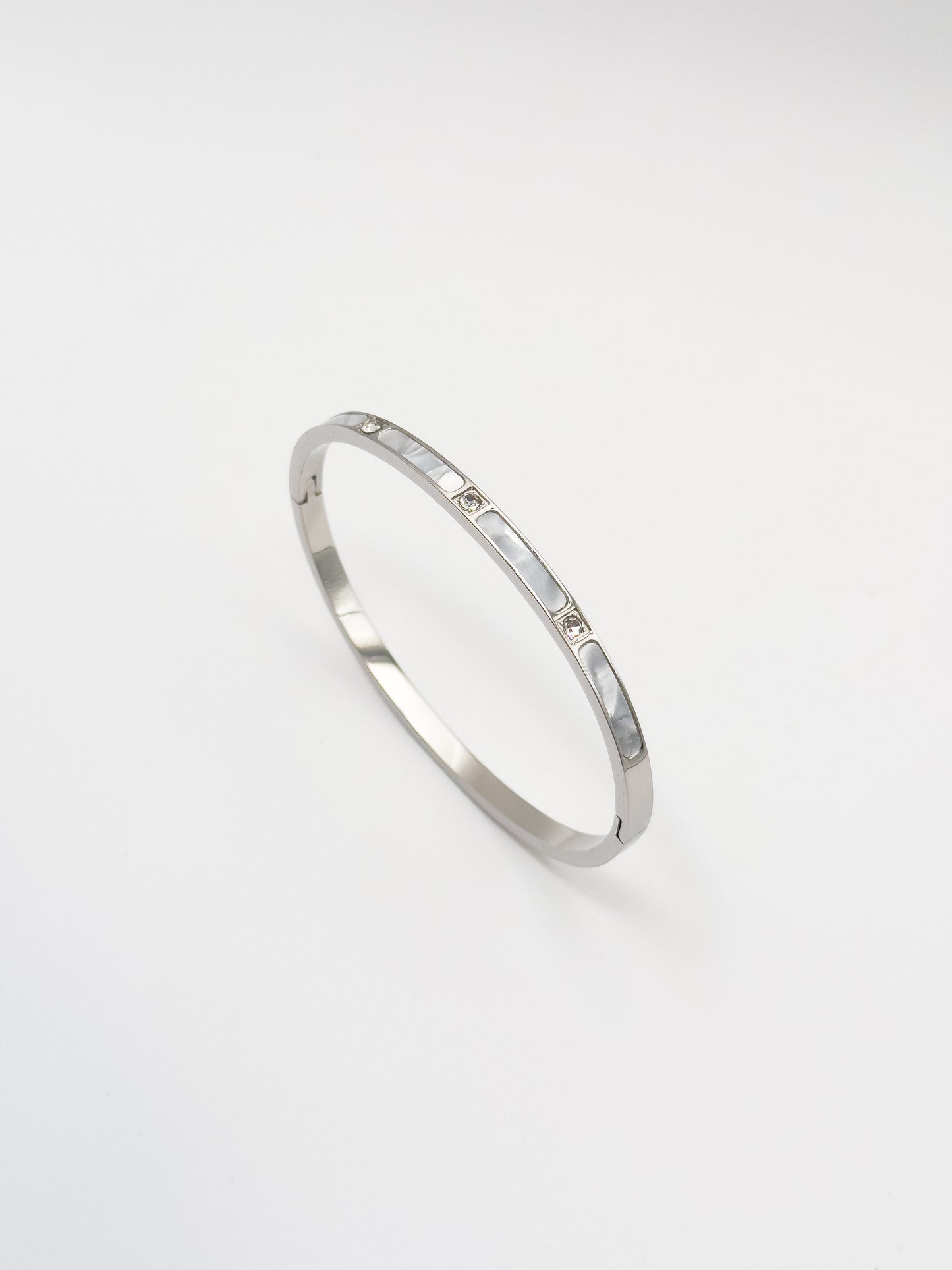 Oro Premium Elara Mother of Pearl Gold Silver Bangle