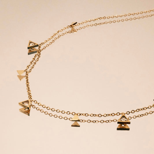 Celeste Droplets Triangle Necklace