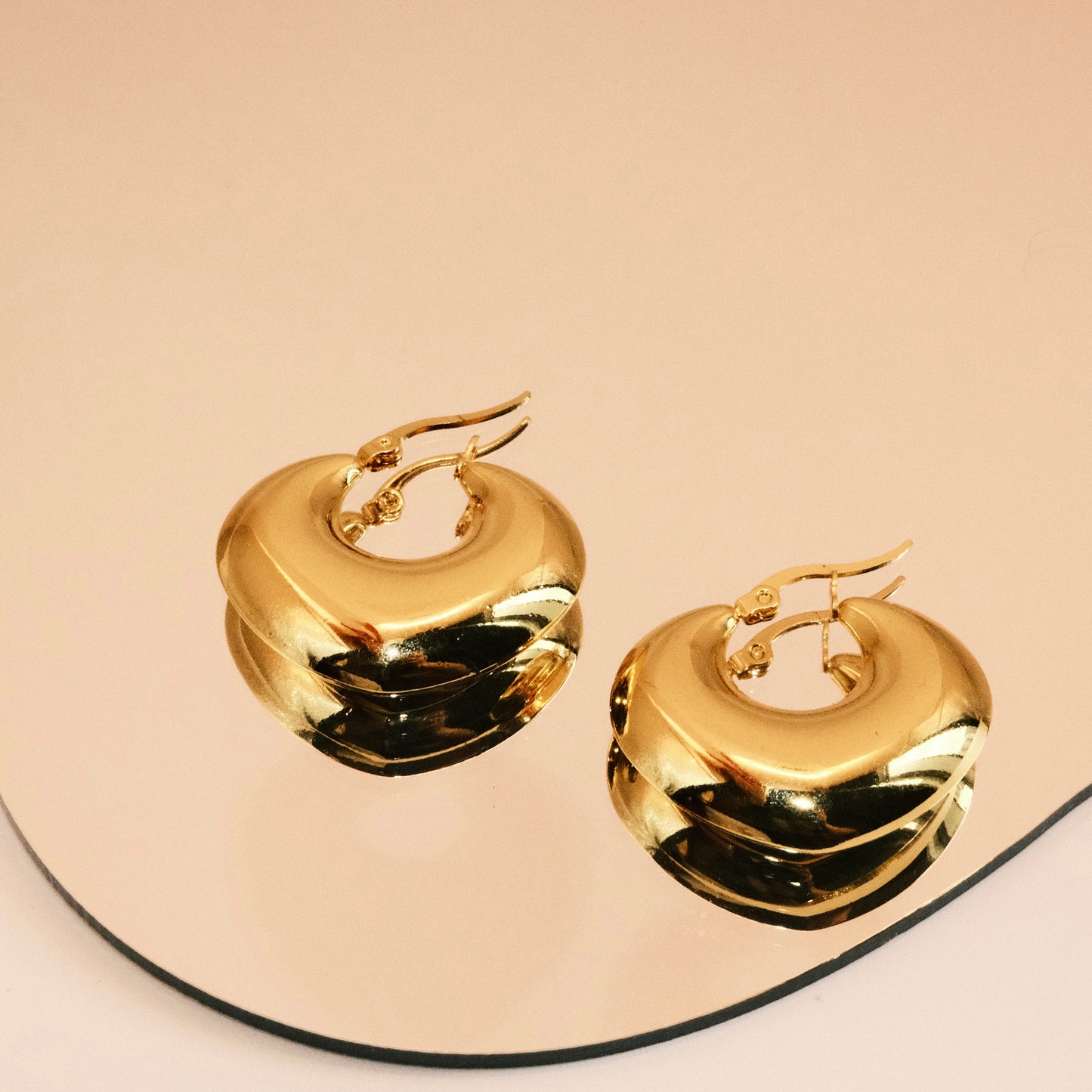 Anya Chunky Heart Hoop Earrings