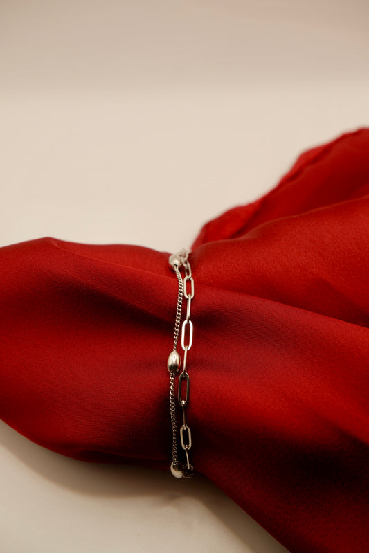 Paperclip Ball Silver Bracelet