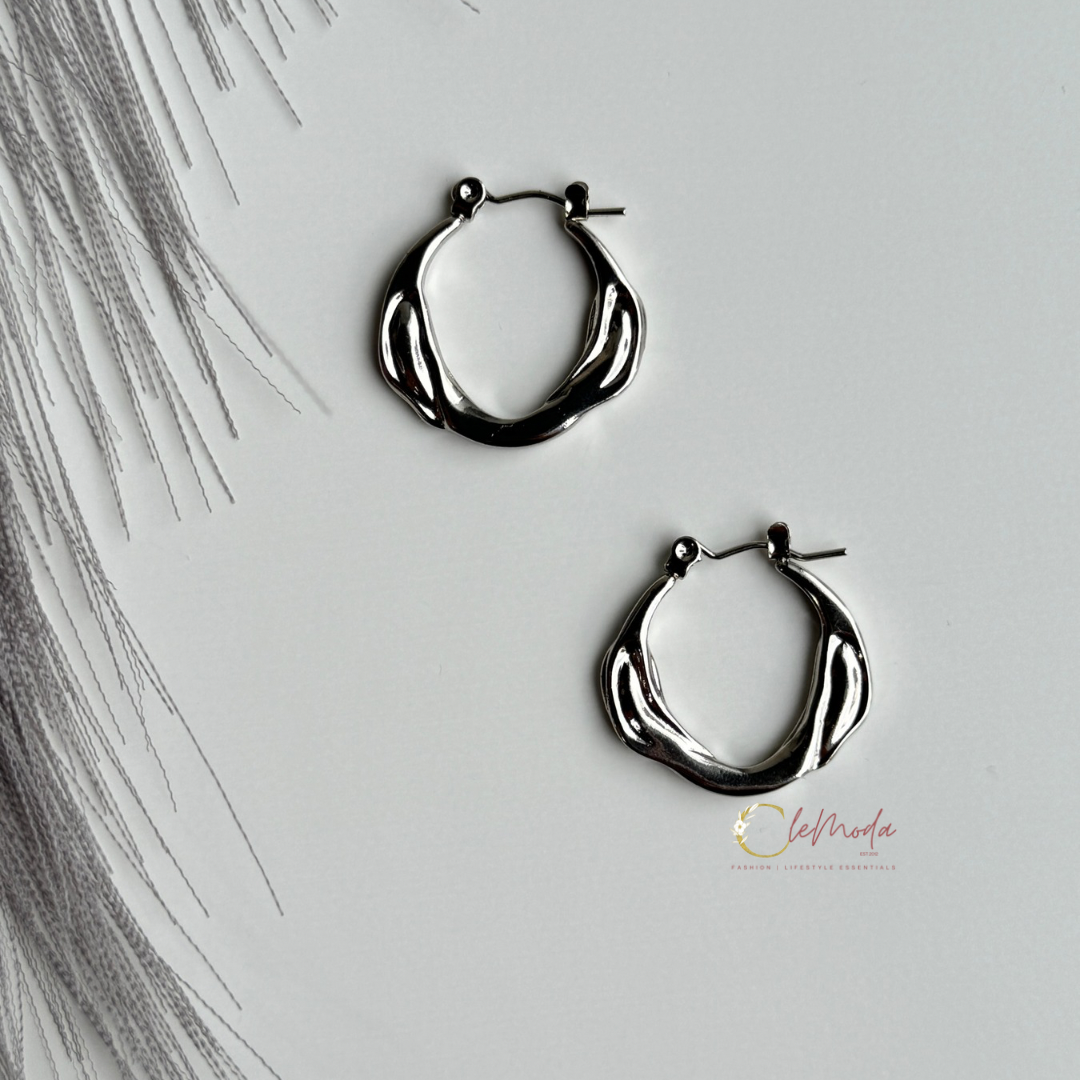 Anya Silver Medium Hoops Earrings