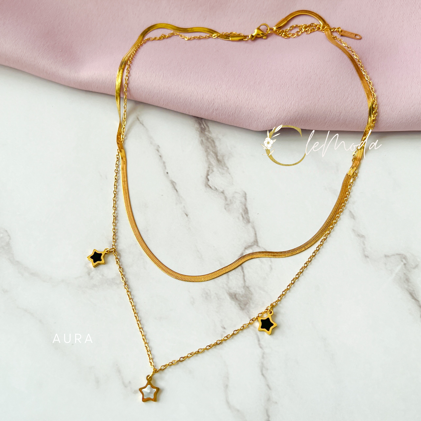 Aura Double layer Star Necklace