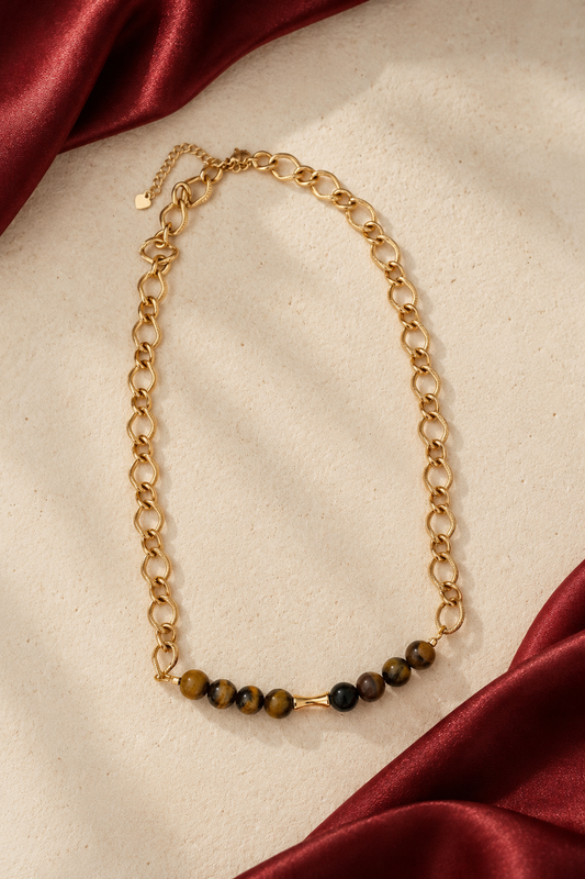 Sahara Chain Necklace (Tiger’s Eye)