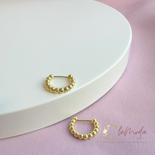 Alicia HOOPS Semi-Circle Dotted Earrings