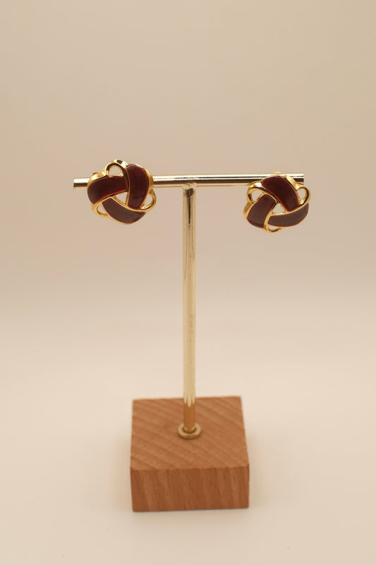 Anya Wine Red Round Chunky Earrings