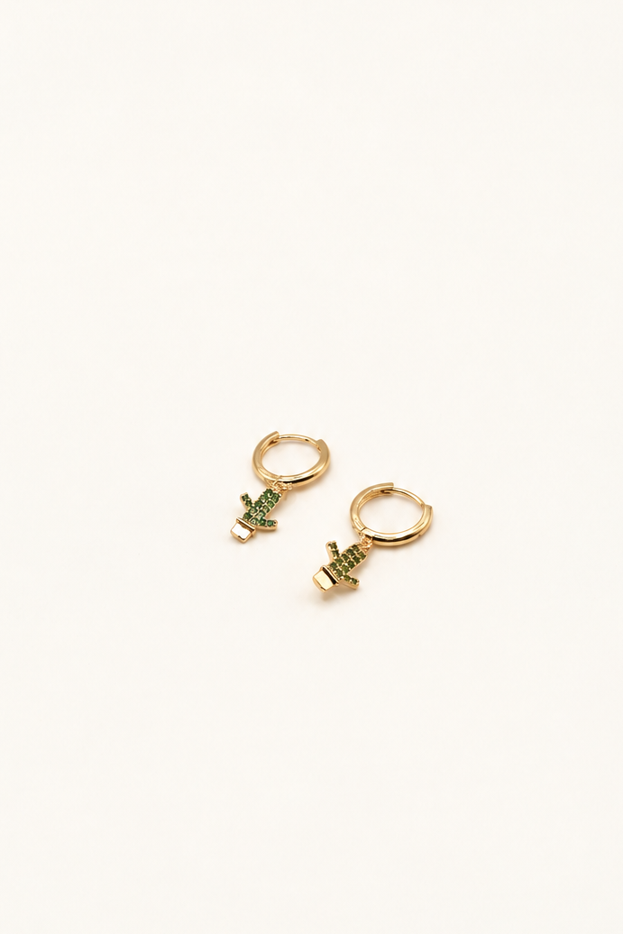Alicia Hoops Cactus Earrings