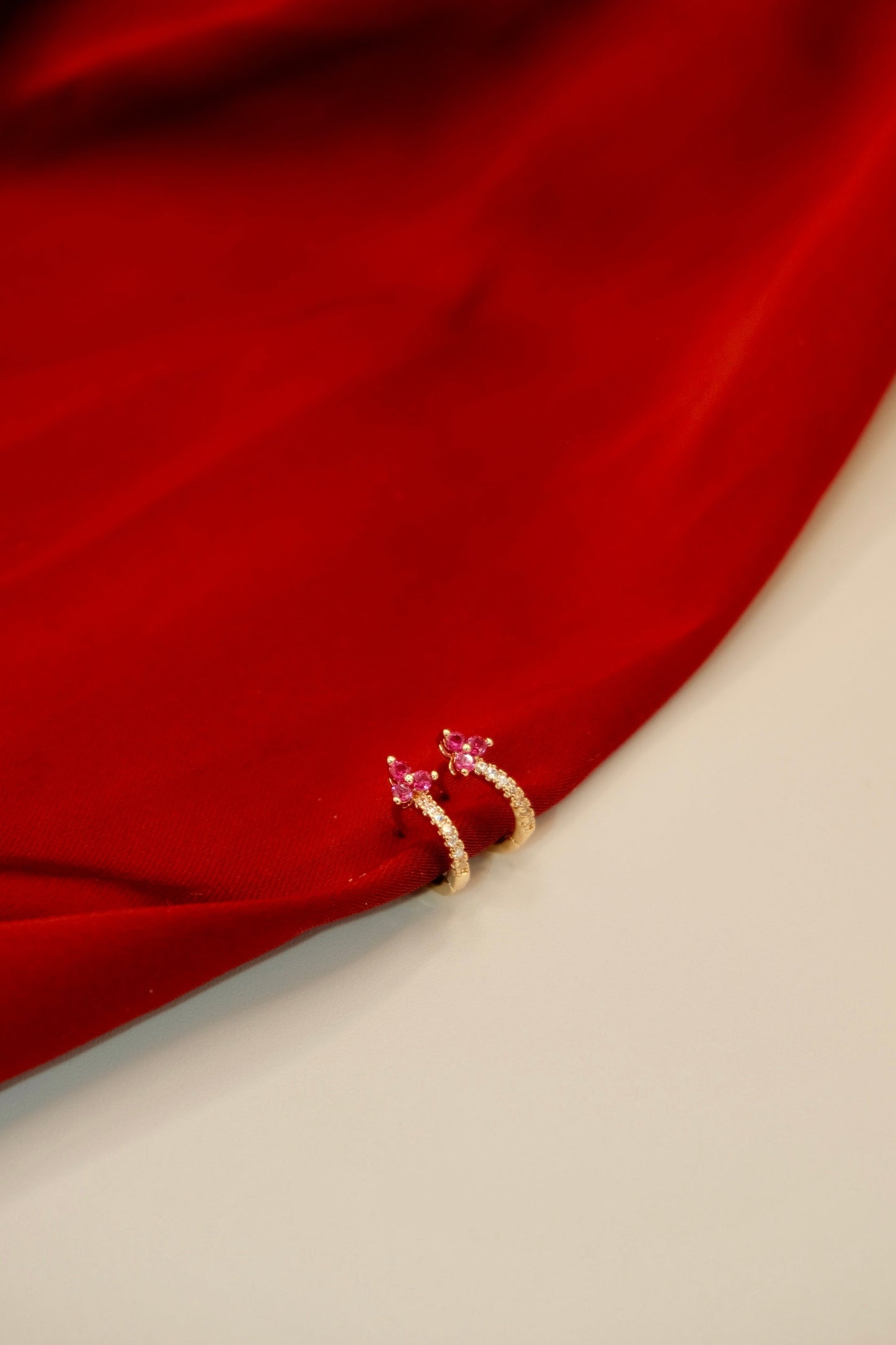 Alicia Hoops Pink Crystal Earrings