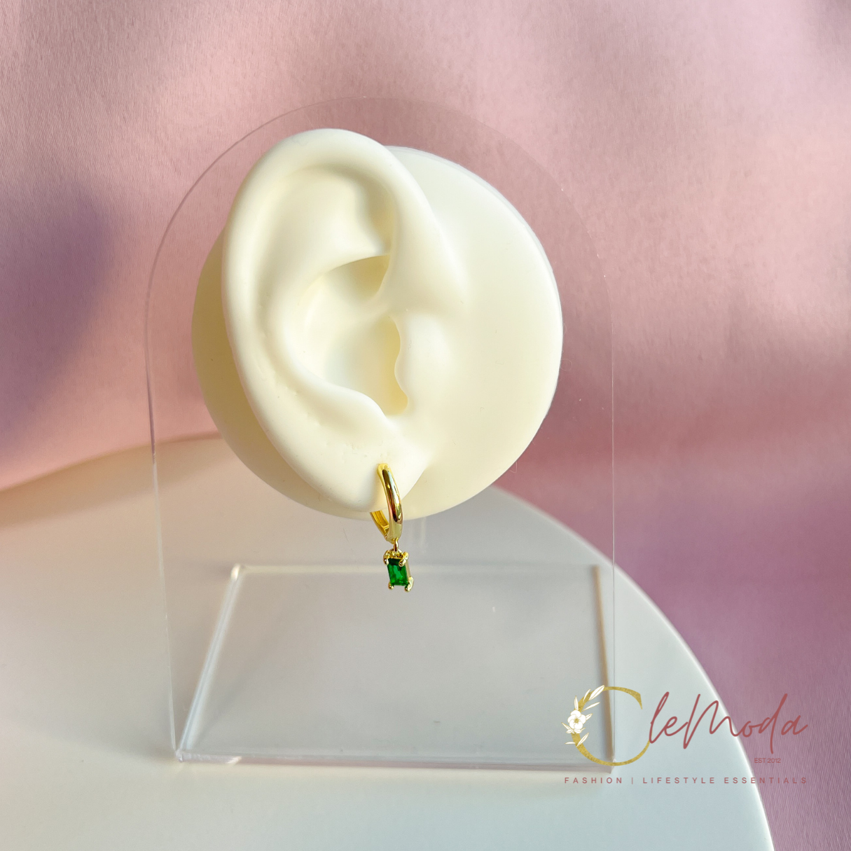 Alicia HOOPS Emerald Crystal Earrings