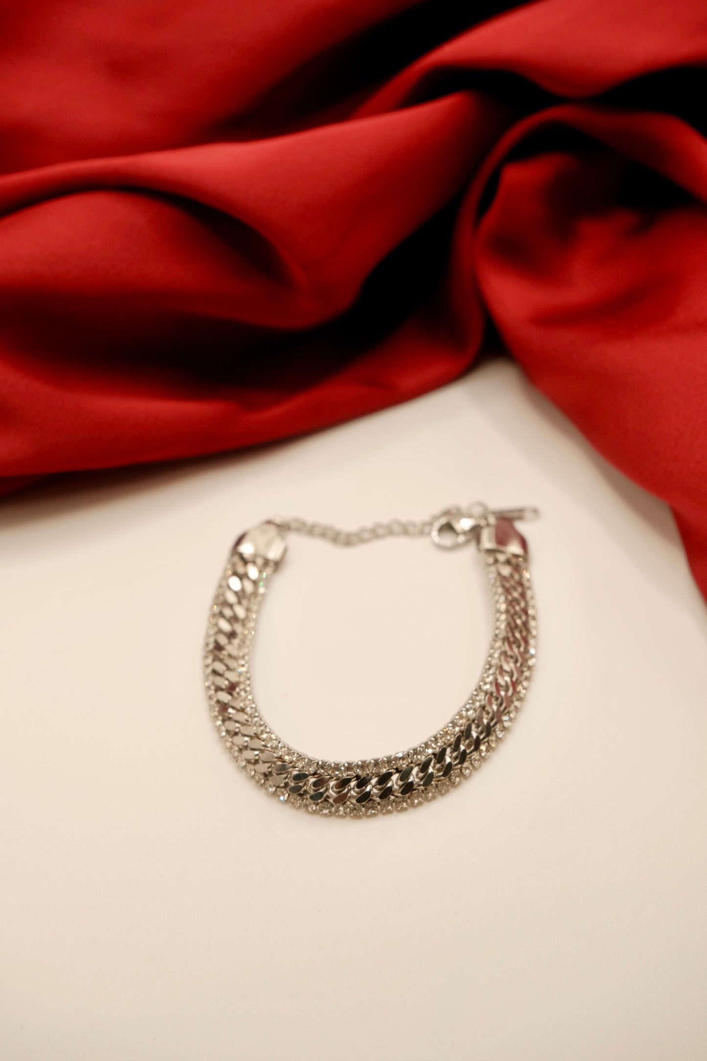 Duo Tennis Link Silver Bracelet