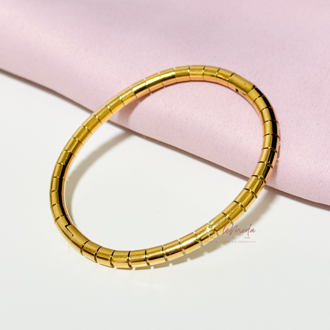 Snake Bone Gold Bangle