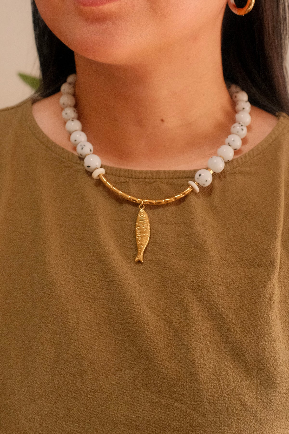 Polca Marina Necklace (Natural Stone)